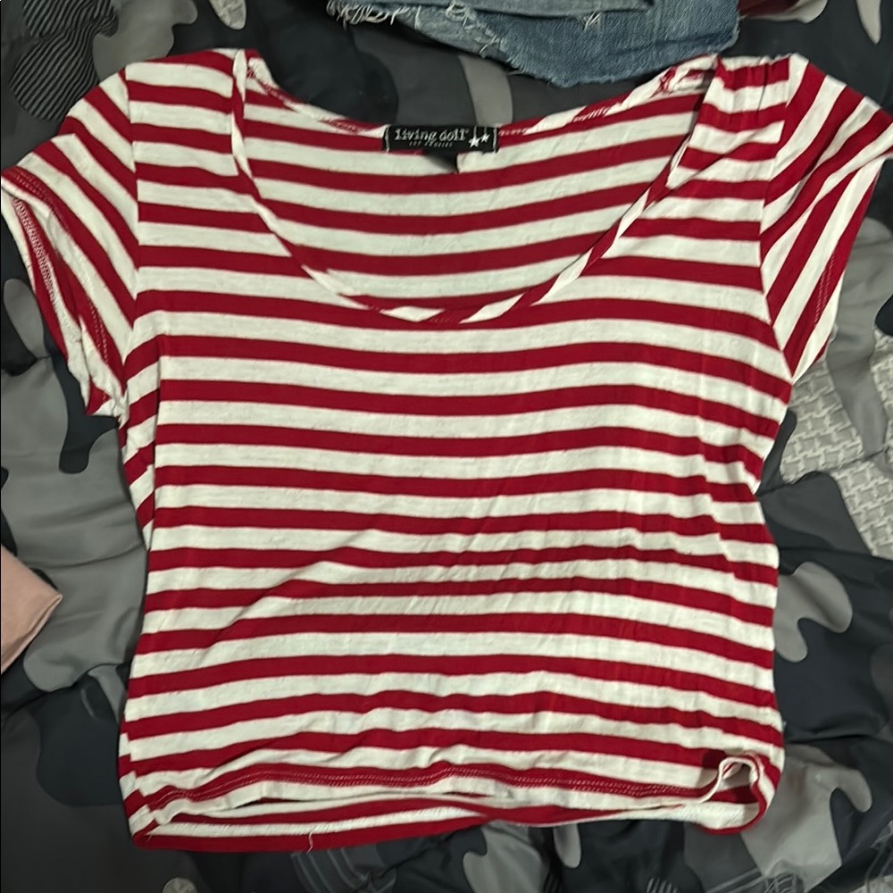 Red and white striped shirt